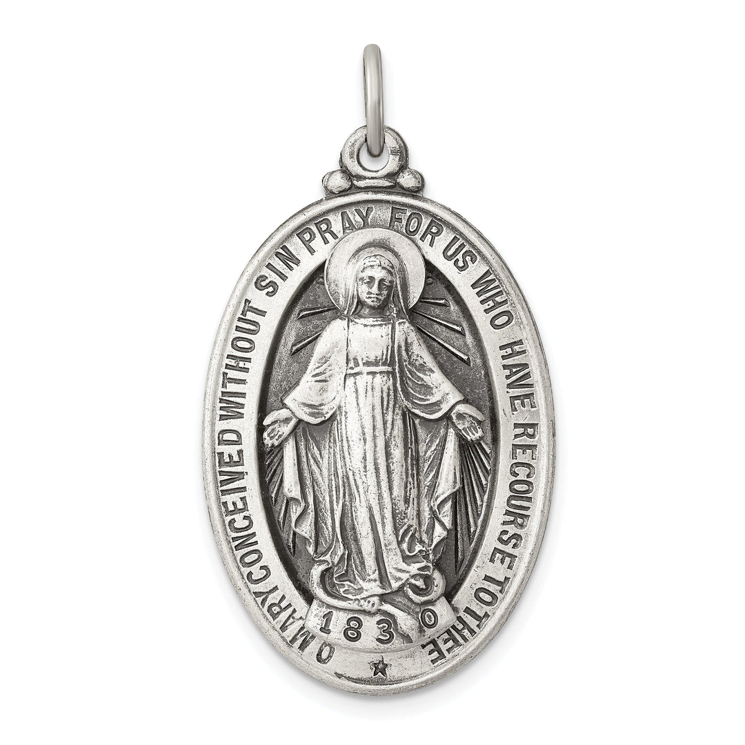 Sterling Silver Antiqued Miraculous Medal