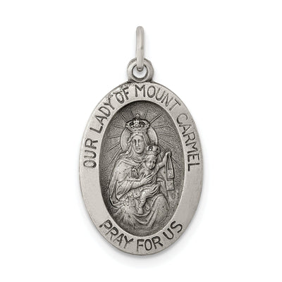 Silver Antiqued Our Lady of Mt.Carmel Medal at $ 25.14 only from Jewelryshopping.com