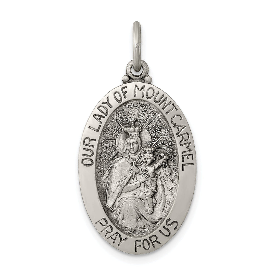 Sterling Silver Antiqued Our Lady of Mount Carmel