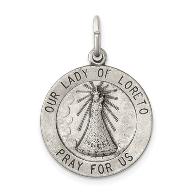 Sterling Silver Antiqued Our Lady of Loreto Medal at $ 22.3 only from Jewelryshopping.com