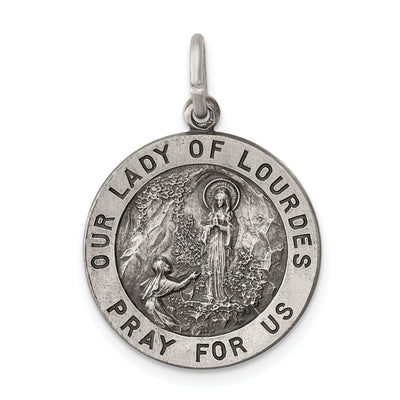 Sterling Silver Antiqued Our Lady of Lourdes Medal at $ 22.3 only from Jewelryshopping.com