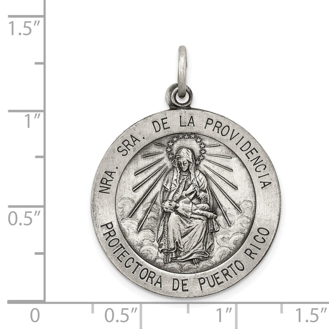 Sterling Silver Antiqued De La Providencia Medal