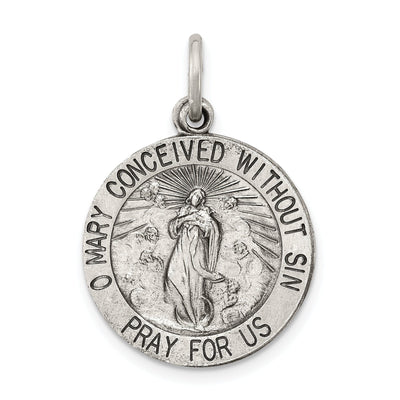 Sterling Silver Antiqued Blessed Mother Medal at $ 20.52 only from Jewelryshopping.com