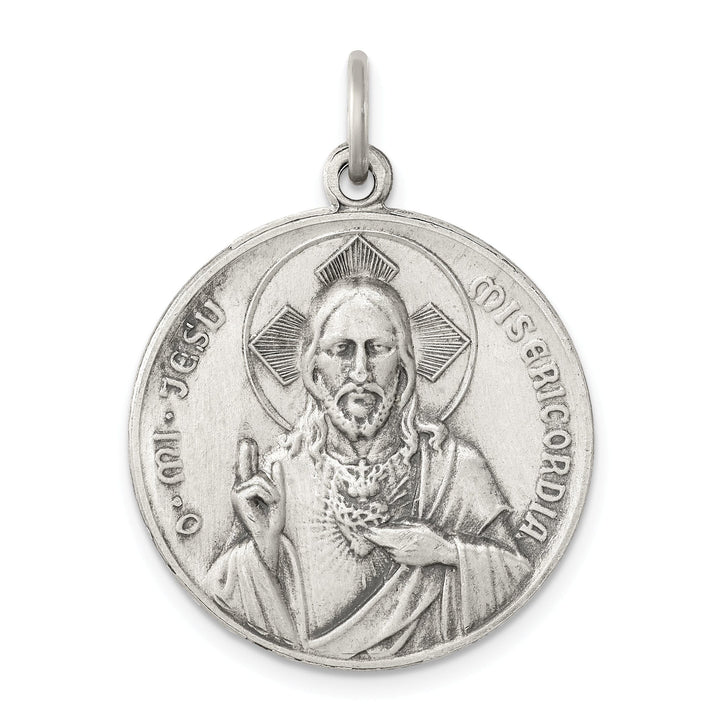 Sterling Silver Antiqued Our Lady of the Holy Scap