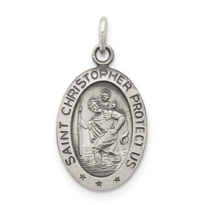 Sterling Silver Antiqued Saint Christopher Medal at $ 13.12 only from Jewelryshopping.com