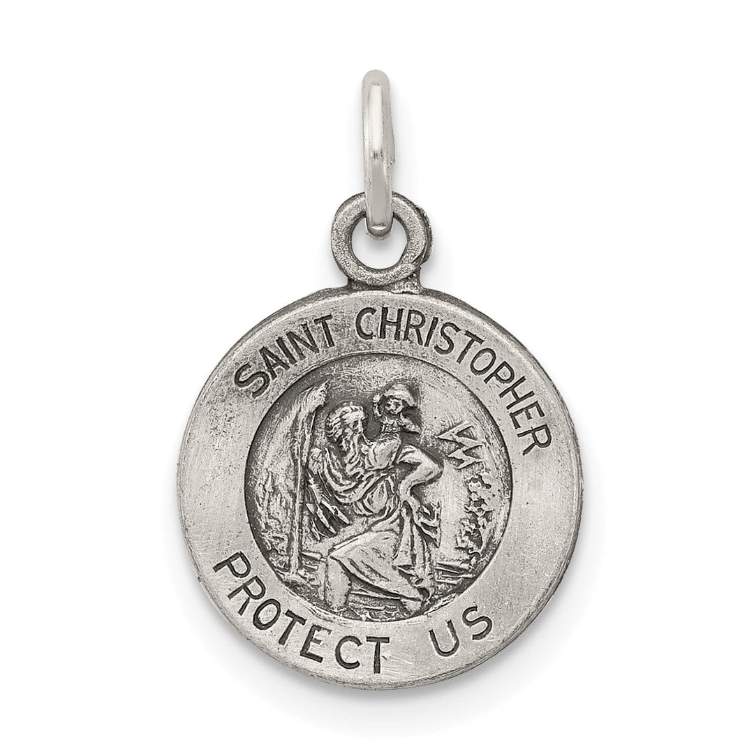 Sterling Silver Antiqued Saint Christopher Medal