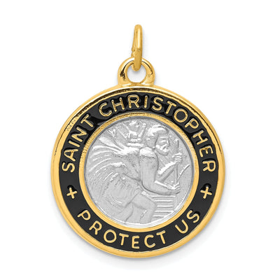 Sterling Silver 18k plated Epoxy St. Christopher at $ 31.98 only from Jewelryshopping.com