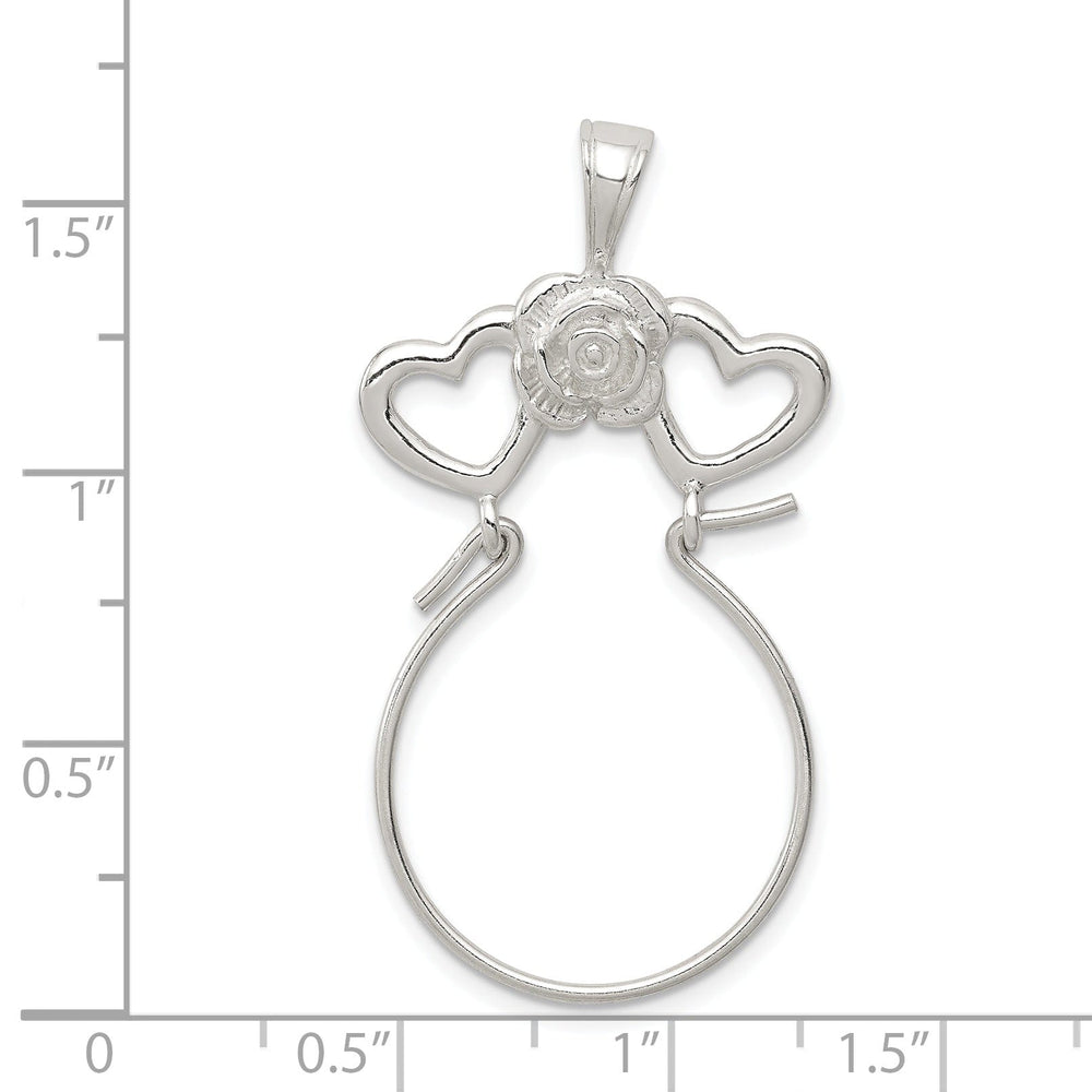 Silver Double Heart Design Charm Holder Pendant