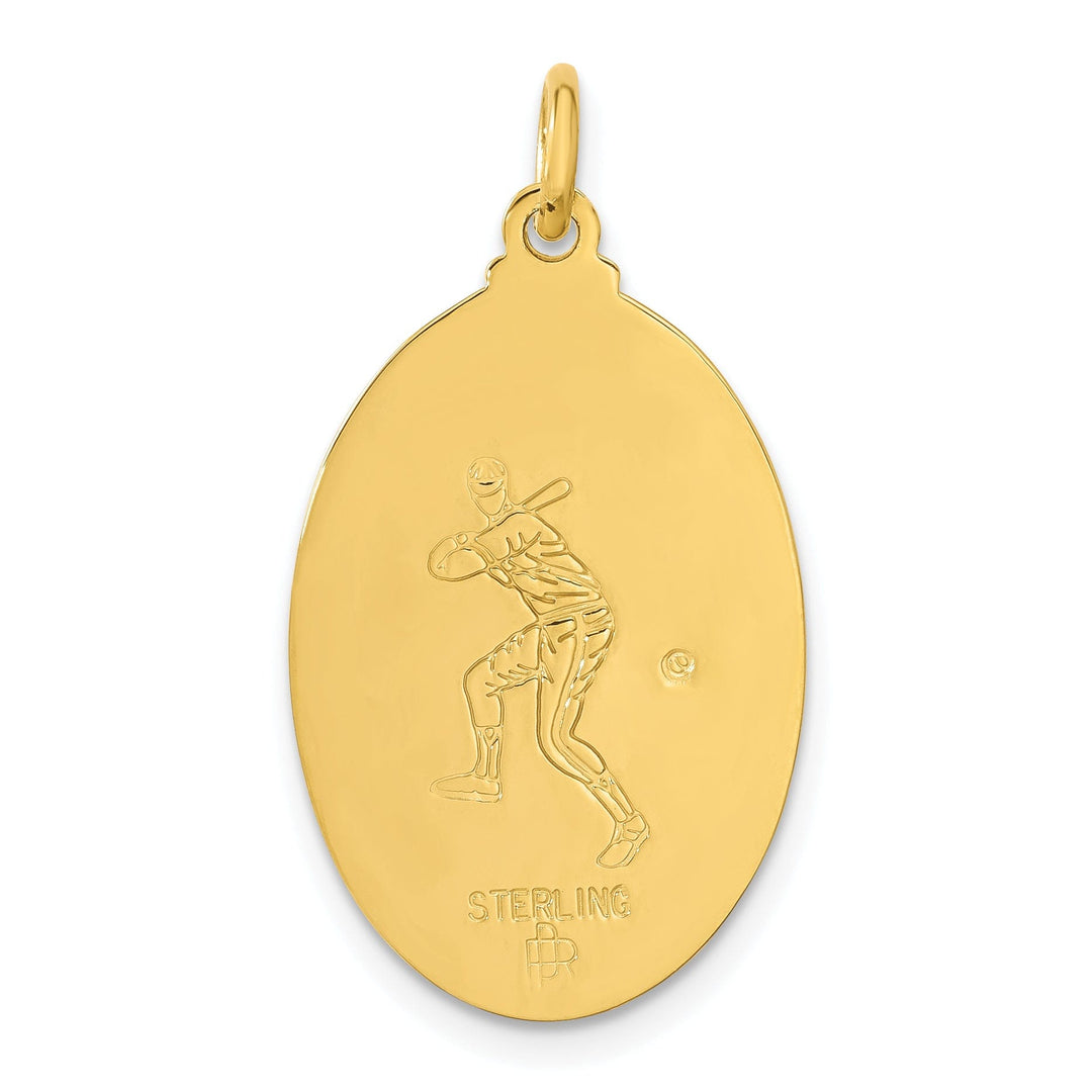 24k Gold-plated Silver St Christopher Baseball Med