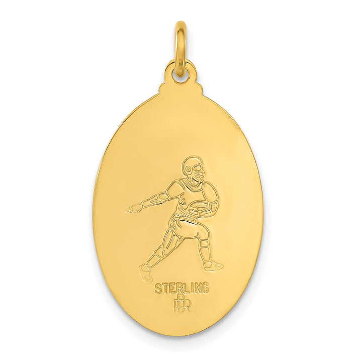 24k Gold-plated Silver St Christopher Football Med