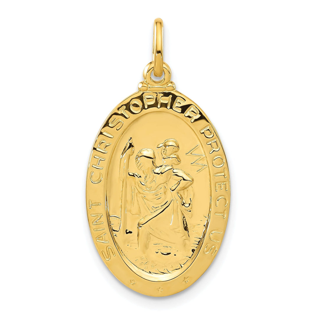 24k Gold-plated Silver St Christopher Football Med
