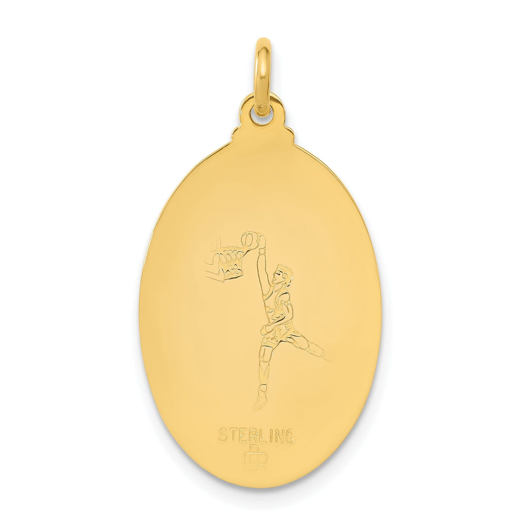 24k Gold-plated Silver St Christopher Basketball M