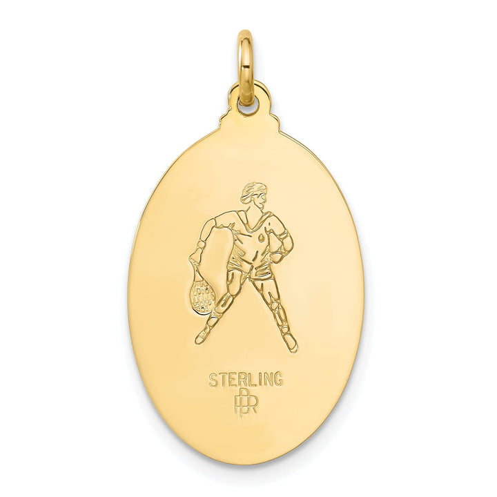 24k Gold-plated Silver StChristopher Tennis Medal