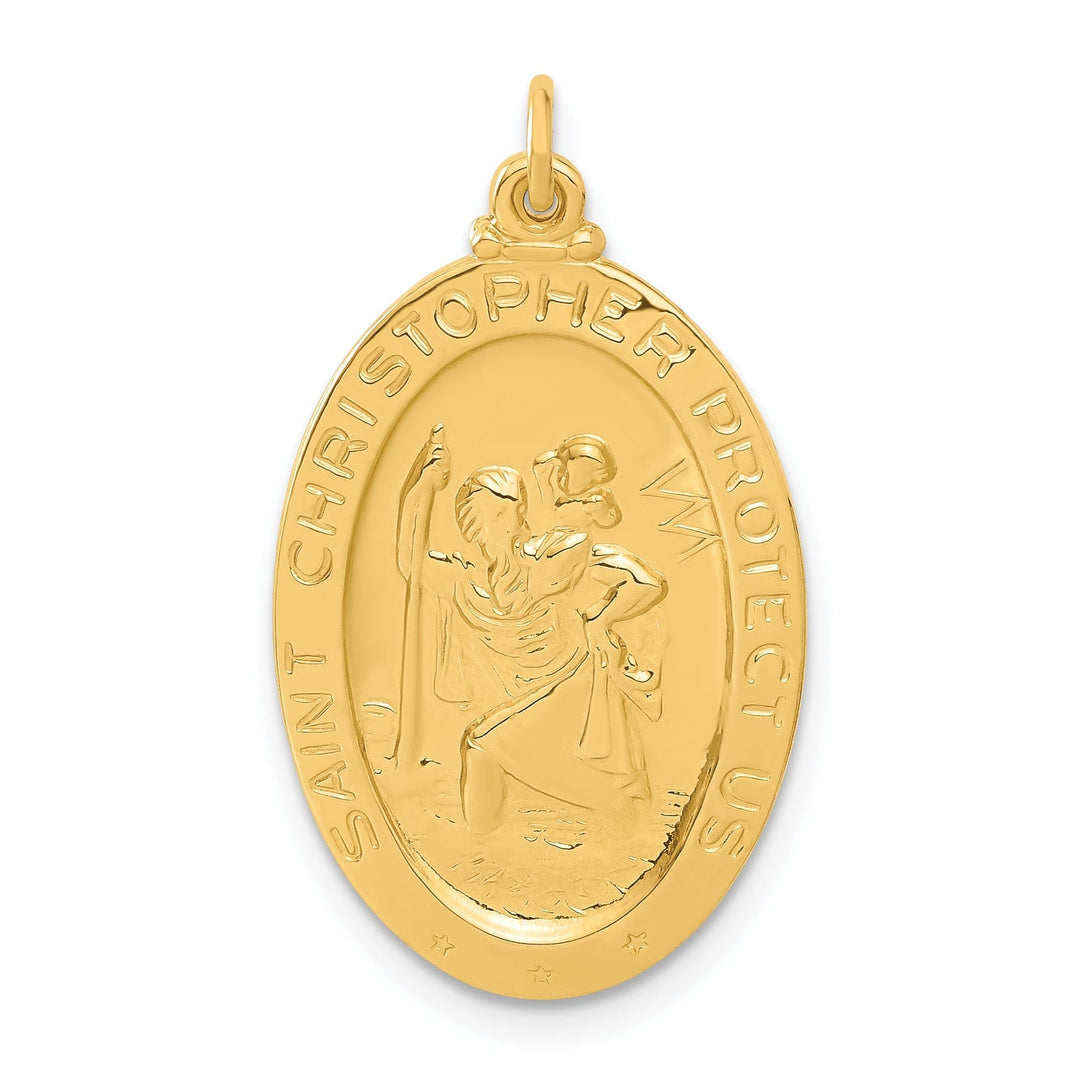 24k Gold-plated Silver St Christopher Hockey Medal
