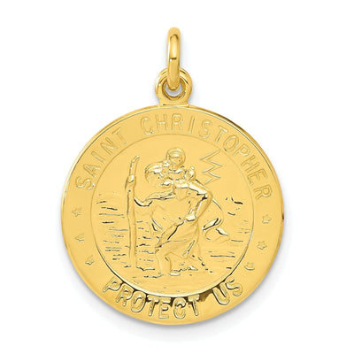 24 Gold-plated Silver StChristopher Football Medal at $ 21 only from Jewelryshopping.com