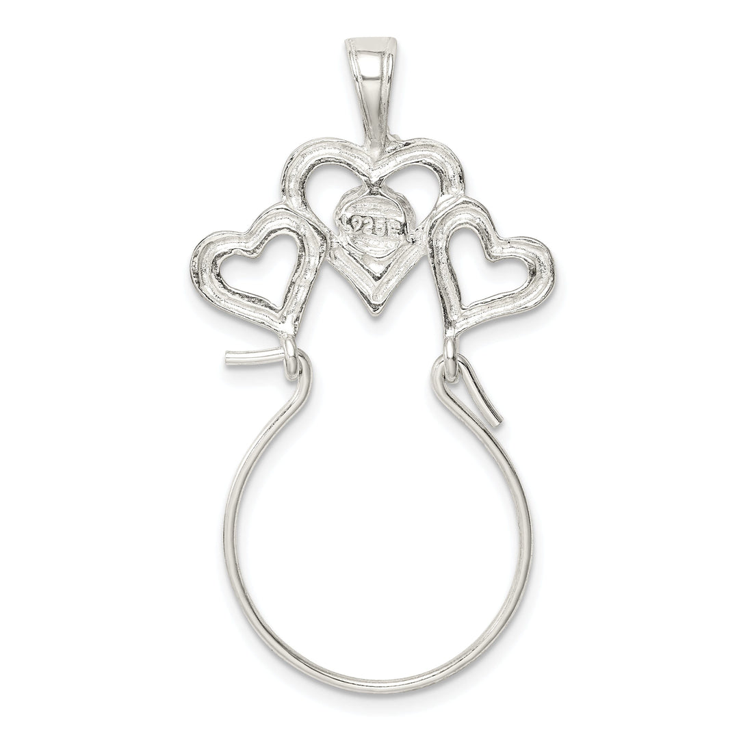 Silver Flower Heart Design Charm Holder Pendant