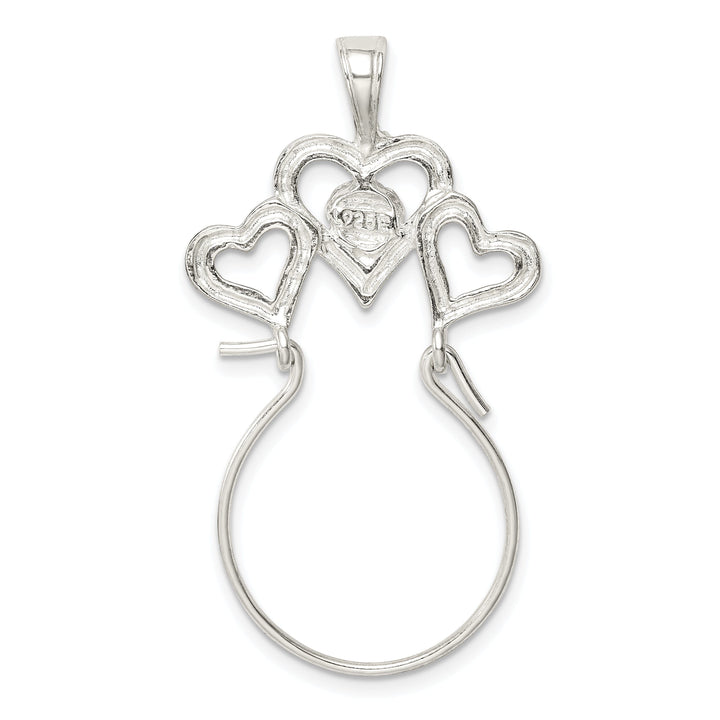 Silver Flower Heart Design Charm Holder Pendant