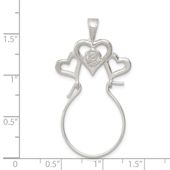 Silver Flower Heart Design Charm Holder Pendant