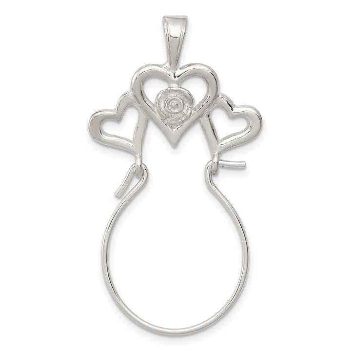 Silver Flower Heart Design Charm Holder Pendant