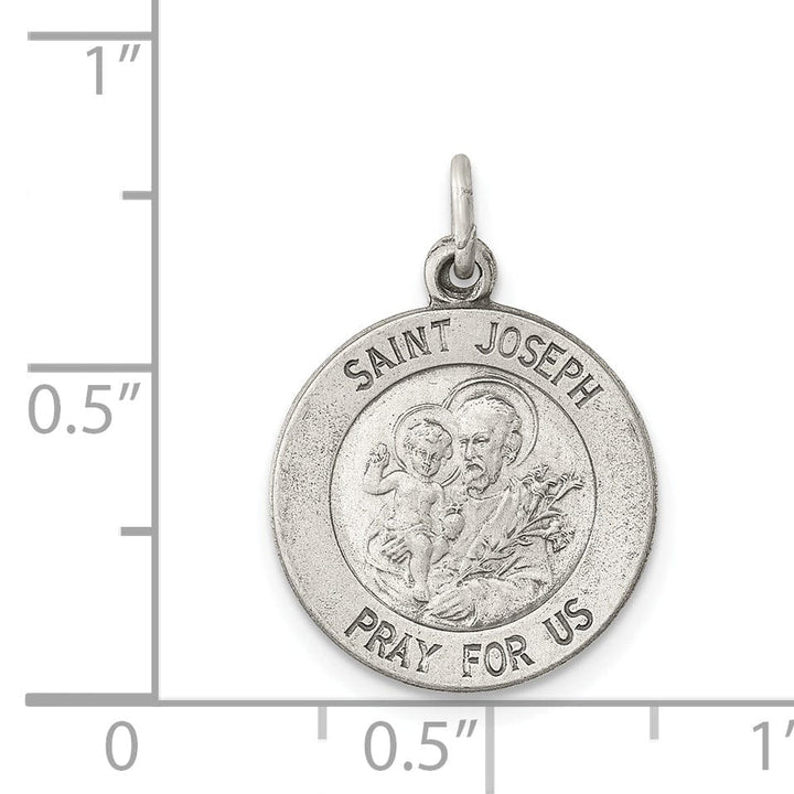 Sterling Silver Antiqued Saint Joseph Medal