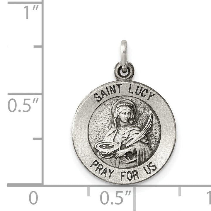 Sterling Silver Antiqued Saint Lucy Medal