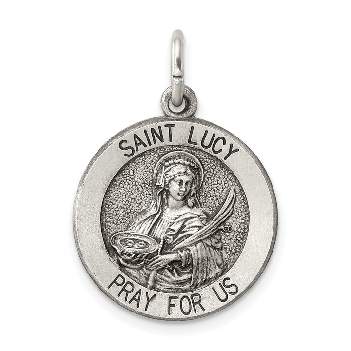 Sterling Silver Antiqued Saint Lucy Medal