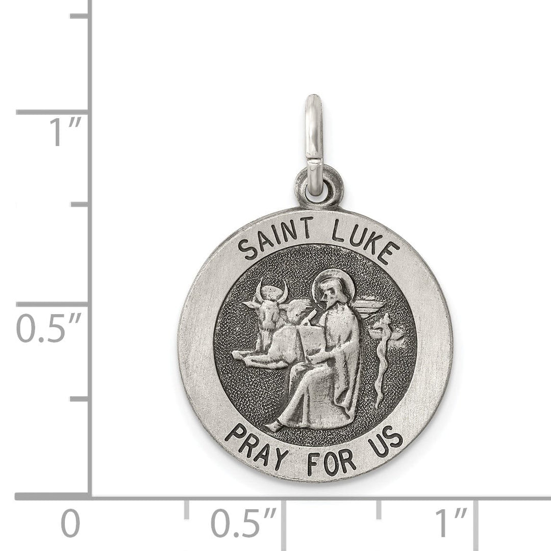 Sterling Silver Antiqued Saint Luke Medal