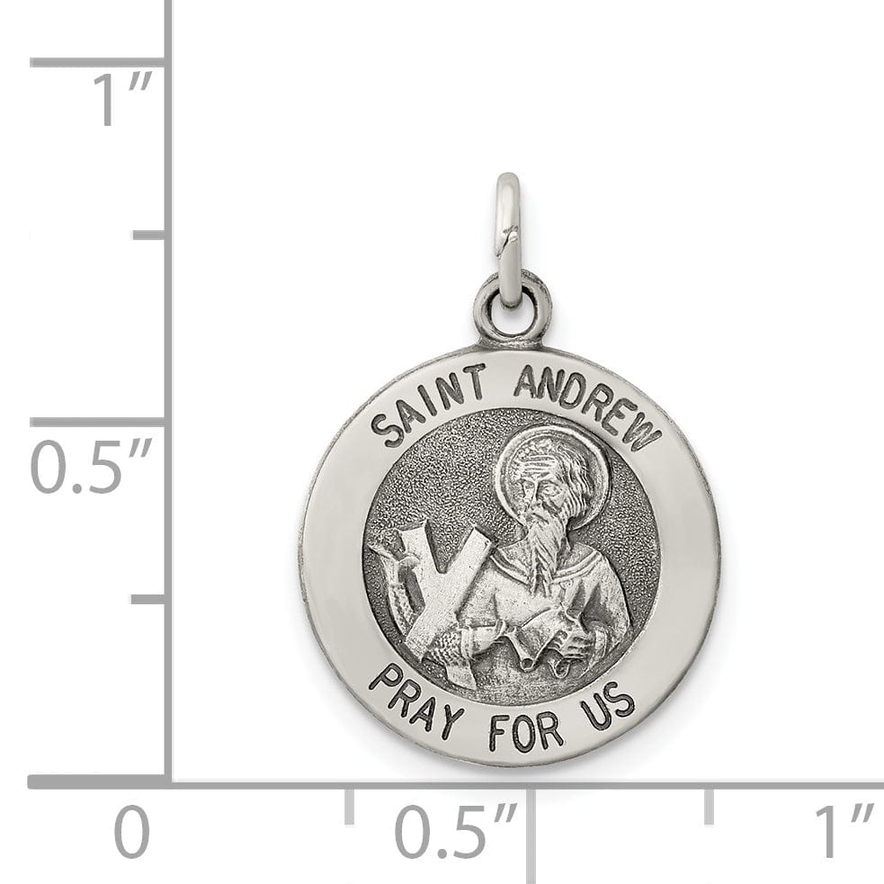 Sterling Silver Antiqued Saint Andrew Medal