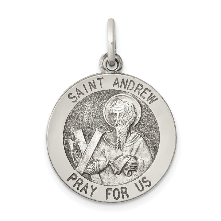 Sterling Silver Antiqued Saint Andrew Medal