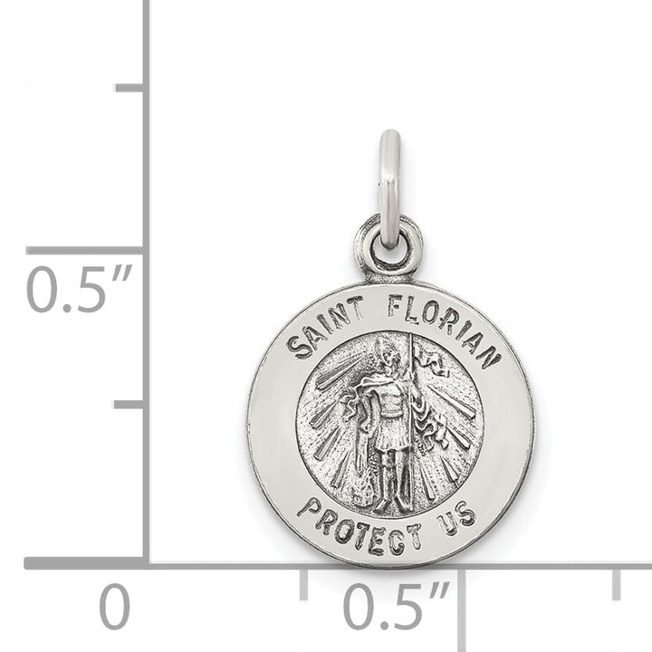 Sterling Silver Antiqued Saint Florian Medal