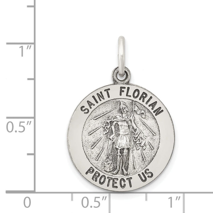 Sterling Silver Antiqued Saint Florian Medal