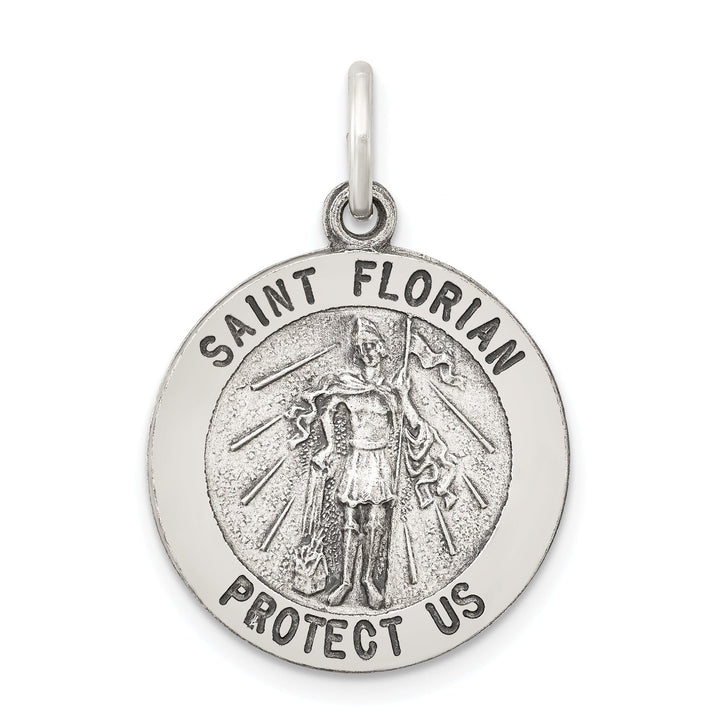 Sterling Silver Antiqued Saint Florian Medal