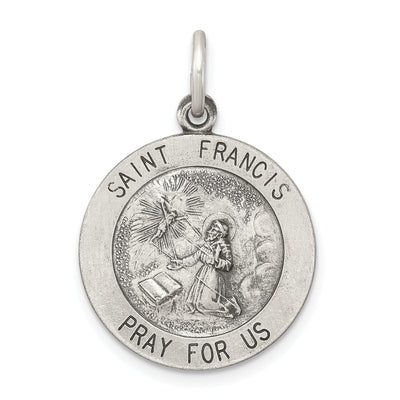 Sterling Silver Antiqued Saint Francis Medal at $ 22.3 only from Jewelryshopping.com