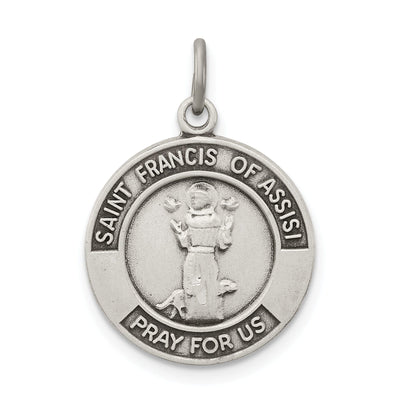 Silver Oxidized Saint Francis of Assisi Medal at $ 29.95 only from Jewelryshopping.com