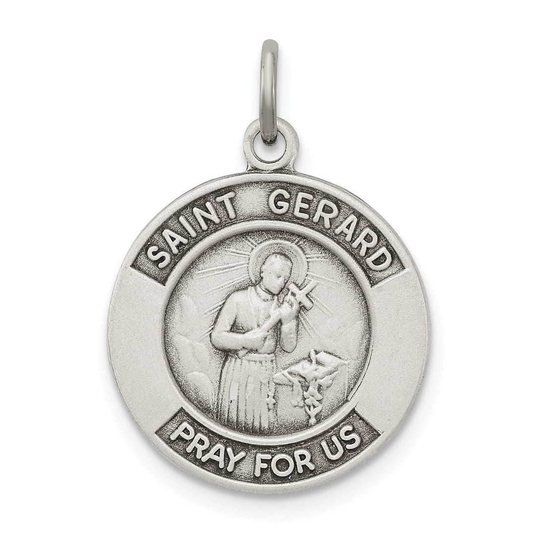Sterling Silver Oxidized St. Gerard Medal Pendant