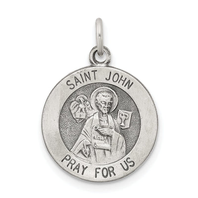 Sterling Silver Antiqued Saint John Medal at $ 14.62 only from Jewelryshopping.com