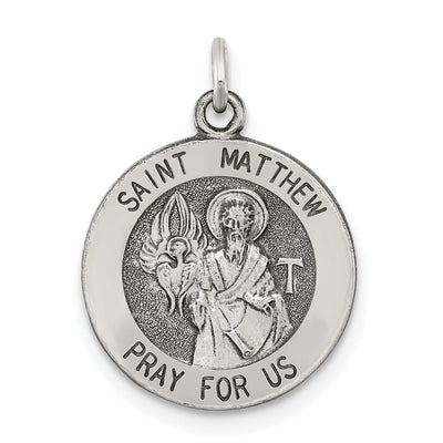 Sterling Silver Antiqued Saint Matthew Medal at $ 14.62 only from Jewelryshopping.com