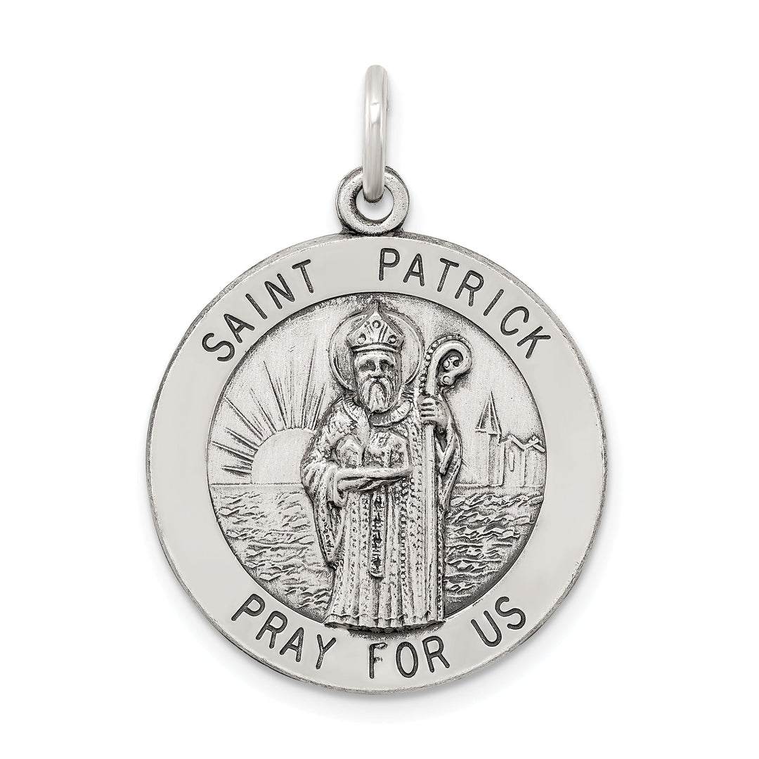 Sterling Silver Antiqued Saint Patrick Medal