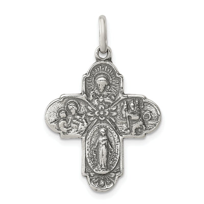 Sterling Silver Antiqued 4-way Medal at $ 13.46 only from Jewelryshopping.com