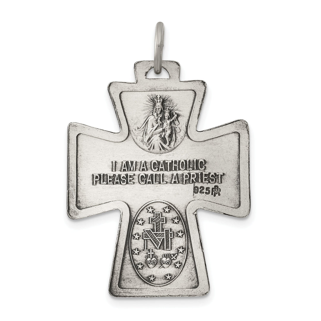 Sterling Silver Antiqued 4-way Medal