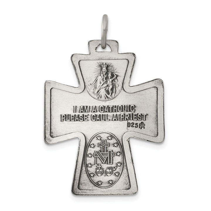 Sterling Silver Antiqued 4-way Medal