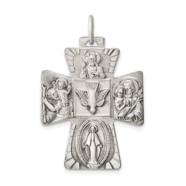 Sterling Silver Antiqued 4-way Medal