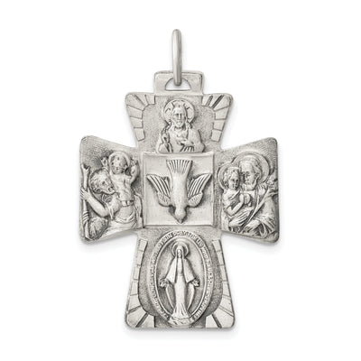 Sterling Silver Antiqued 4-way Medal at $ 59.66 only from Jewelryshopping.com