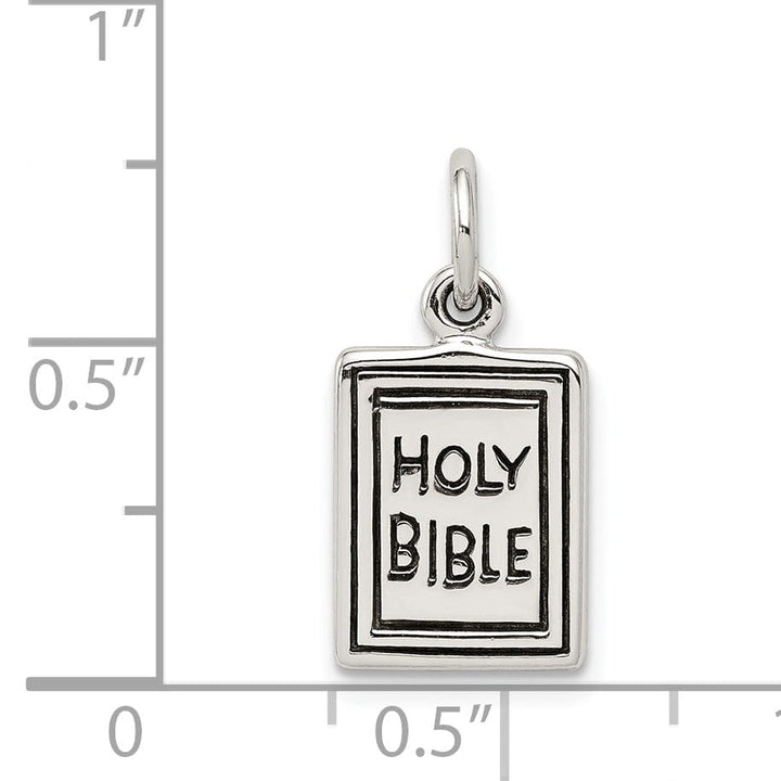 Sterling Silver Antiqued Holy Bible Charm