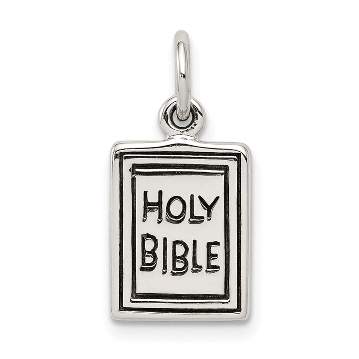 Sterling Silver Antiqued Holy Bible Charm