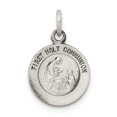 Silver Antiqued First Holy Communion Medal