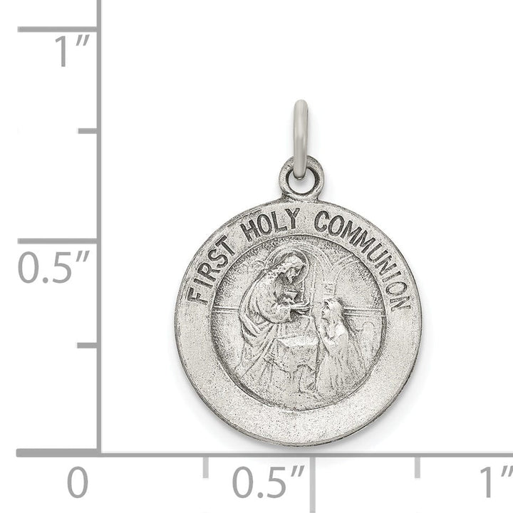 Silver Antiqued First Holy Communion Medal
