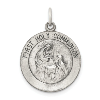 Silver Antiqued First Holy Communion Medal at $ 22.3 only from Jewelryshopping.com