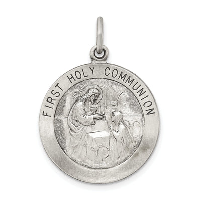 Silver Antiqued First Holy Communion Medal at $ 32.35 only from Jewelryshopping.com
