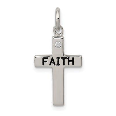 Silver Antique Finish Latin Faith Cross Pendant